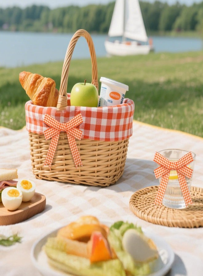 KINGLAKE Orange Gingham Ribbon - 5/8'' x 50 Yards Orange and White Ribbon for Gift Wrapping, Polyester Plaid Buffalo Checkered Ribbons for Crafts, Picnic and Party Decoration - Image 4